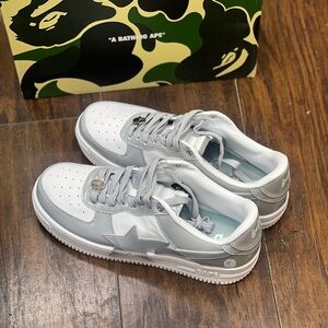 Bape Sta OS #3 M2 Grey Patent Leather Sneakers